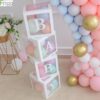 Baby Shower Boy Girl Transparent Box Baby Shower Decoration Baby Christening Birthday Party Decor Cardboard Box Baby Shower Gift