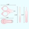 YIVEKO Baby Nail Kit, 4-in-1 Baby Nail Care Set with Cute Case, Baby Nail Clipper, Scissors, Nail File & Tweezers, Baby Manicure Kit and Pedicure kit for Newborn, Infant, Toddler, Kids-Owl Pink