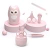 YIVEKO Baby Nail Kit, 4-in-1 Baby Nail Care Set with Cute Case, Baby Nail Clipper, Scissors, Nail File & Tweezers, Baby Manicure Kit and Pedicure kit for Newborn, Infant, Toddler, Kids-Owl Pink