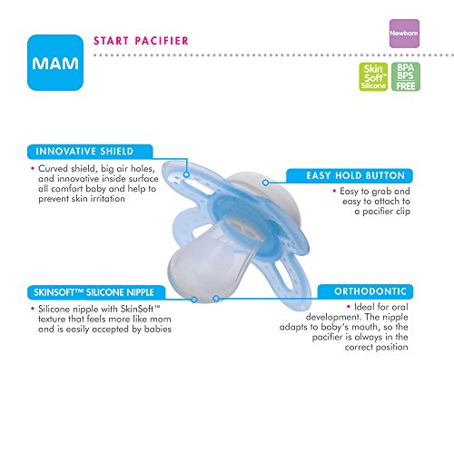 MAM Newborn Essentials "Feed & Soothe" Set (6-Piece), Easy Start Anti-Colic Baby Bottles, 0-2 Month Pacifier, Baby Shower Gifts for Baby Girl, Purple 10 MAM Newborn Essentials "Feed & Soothe" Set (6-Piece), Easy Start Anti-Colic Baby Bottles, 0-2 Month Pacifier, Baby Shower Gifts for Baby Girl, Purple